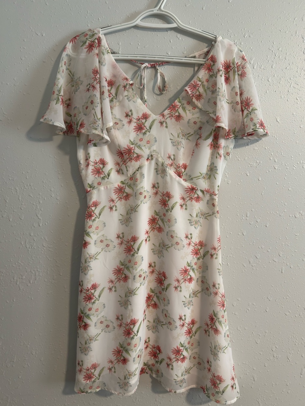 ESLEY | White and Pink Floral Dress